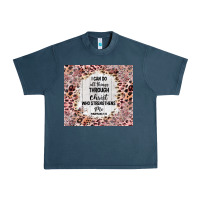 Midnight Navy i can do all things with leopard and glitter Urban Heavy Tee - TumblerDesignByShophia