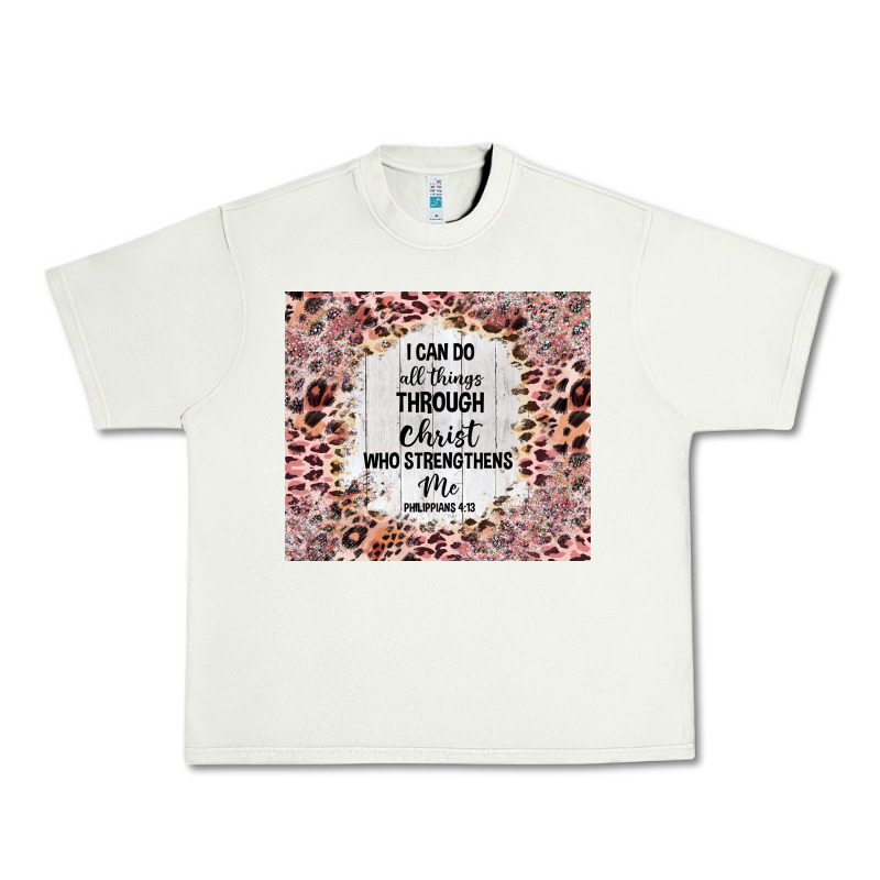 I Can Do All Things With Leopard And Glitter Urban Heavy Tee by TumblerDesignByShophia | Teevron