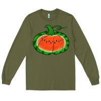 Army Green watermelon pumpkin Long Sleeve Tee - Jasminsmagicworld