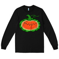 Black watermelon pumpkin Long Sleeve Tee - Jasminsmagicworld