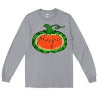 Heather Grey watermelon pumpkin Long Sleeve Tee - Jasminsmagicworld