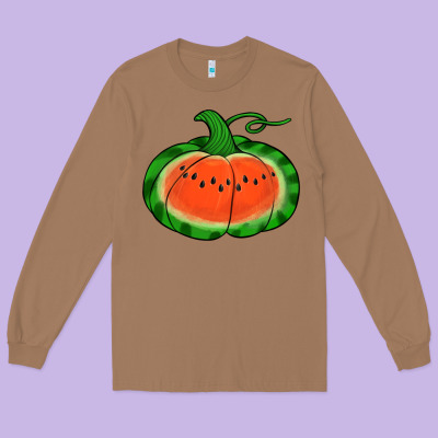 Watermelon Pumpkin Long Sleeve Tee Designed By Jasminsmagicworld