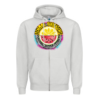 Dove Grey Hello Summer Zipper Hoodie - CowhideDigitalArt
