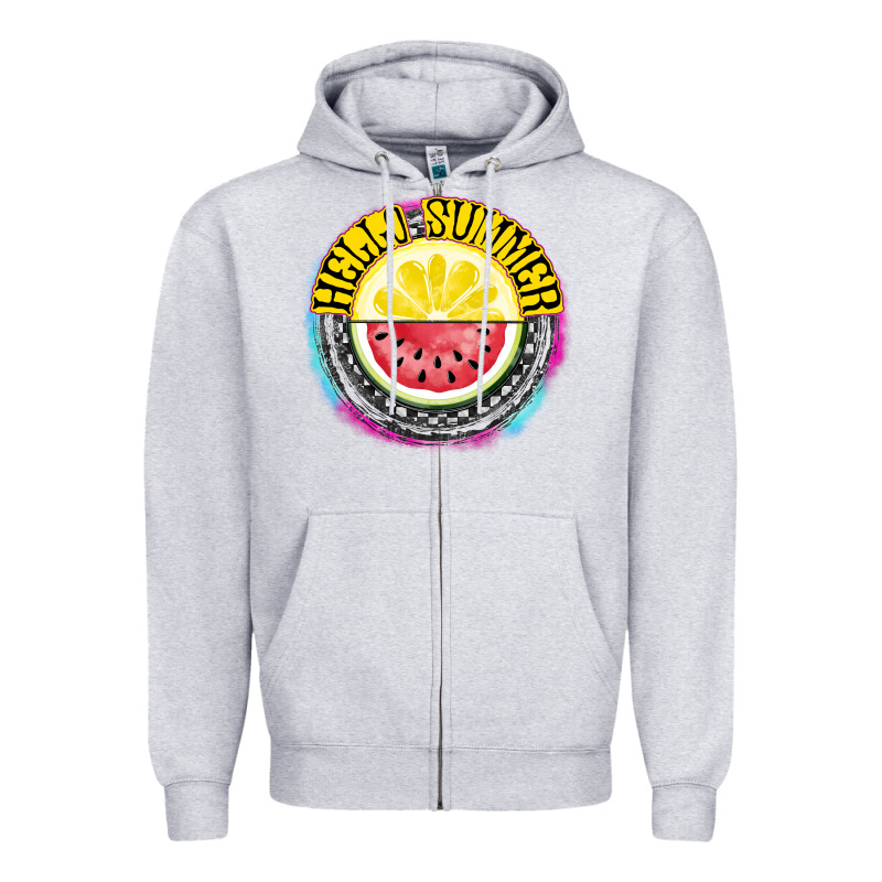 Hello Summer Zipper Hoodie by CowhideDigitalArt | Teevron