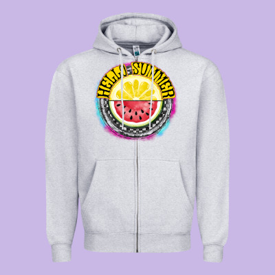 Hello Summer Zipper Hoodie Designed By Cowhidedigitalart