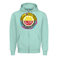 Seafoam Hello Summer Zipper Hoodie - CowhideDigitalArt
