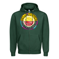 Sports Green Hello Summer Zipper Hoodie - CowhideDigitalArt