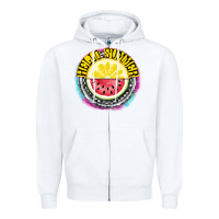 White Hello Summer Zipper Hoodie - CowhideDigitalArt