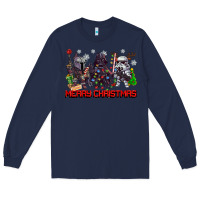 Navy merry christmas gnomies Long Sleeve Tee - CowGirlArtShop