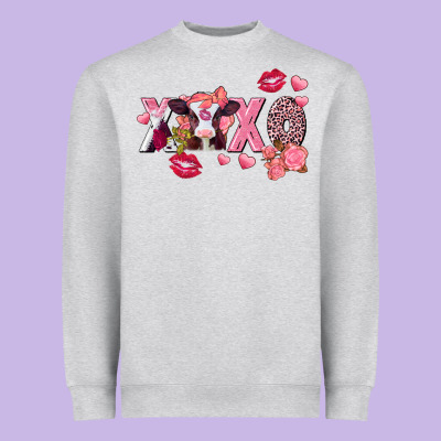 Xoxo Baby Cow Valentine's Day Heavyweight Sweatshirt Designed By Fadigitalartstudio