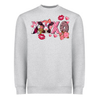 Heather Grey Xoxo Baby Cow Valentine's Day Heavyweight Sweatshirt - FaDigitalArtStudio
