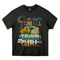 Asphalt Just A Small Town Girl Windmill Heavy Core Tee - BundleAndBundleShop