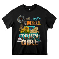 Black Just A Small Town Girl Windmill Heavy Core Tee - BundleAndBundleShop