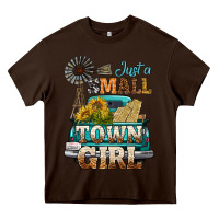Chocolate Brown Just A Small Town Girl Windmill Heavy Core Tee - BundleAndBundleShop
