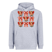 Heather Grey Valentines Eros and bow Heavyweight Hoodie - CowhideDigitalArt