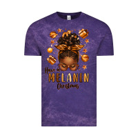 Cloud Purple have a melanin christmas afro messy bun Vintage Tee - texasbilliewilder