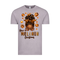 Have A Melanin Christmas Afro Messy Bun Vintage Tee | Teevron
