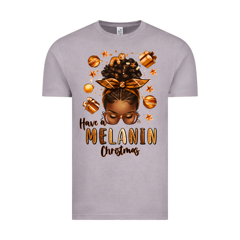 Have A Melanin Christmas Afro Messy Bun Vintage Tee by texasbilliewilder | Teevron