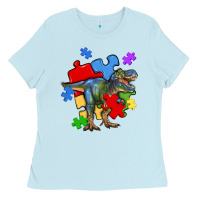 Baby Blue autism t rex Ladies Tee - Artiststas