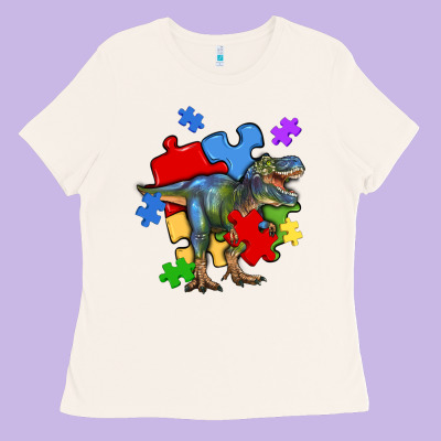 Autism T Rex Ladies Tee Designed By Artiststas