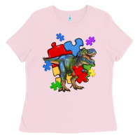Bubblegum Pink autism t rex Ladies Tee - Artiststas