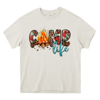 Cream camp life Heavy Core Tee - JahusDesignShop