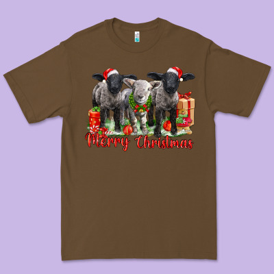Merry Christmas Baby Sheeps Premium Tee Designed By Lillyallendesigns