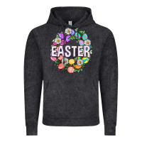 Vintage Black Easter with eggs and daisy Easter Day Vintage Hoodie - HowdyJamesFarm
