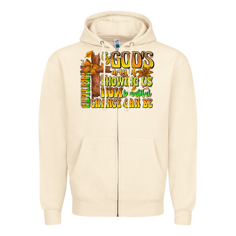 Autumn Is God's Way Of Showing Us How Beautiful Ch Zipper Hoodie by CowhideDigitalArt | Teevron