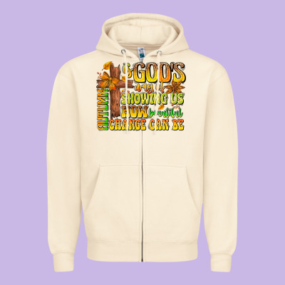 Autumn Is God's Way Of Showing Us How Beautiful Ch Zipper Hoodie Designed By Cowhidedigitalart