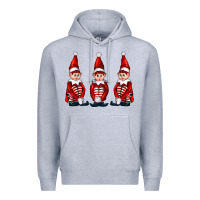 Heather Grey Christmas Elfs Premium Hoodie - FaDigitalArtStudio