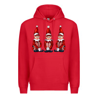 Red Christmas Elfs Premium Hoodie - FaDigitalArtStudio