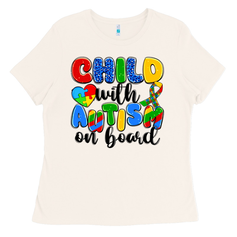Child With Autism On Board Ladies Tee by Artiststas | Teevron