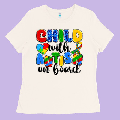 Child With Autism On Board Ladies Tee Designed By Artiststas