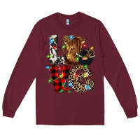 Burgundy love cow gnomies Long Sleeve Tee - CowGirlArtShop
