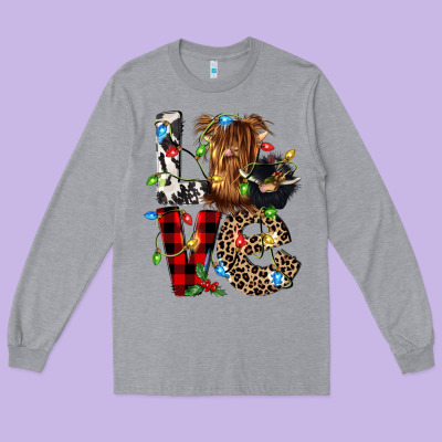 Love Cow Gnomies Long Sleeve Tee Designed By Cowgirlartshop