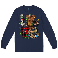 Navy love cow gnomies Long Sleeve Tee - CowGirlArtShop