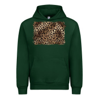 Forest Green handdrawn leopard pattern brown Urban Hoodie - BarkalooDesign