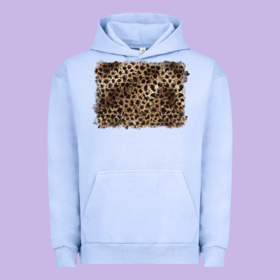 Handdrawn Leopard Pattern Brown Urban Hoodie Designed By Barkaloodesign