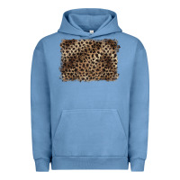 Pigment Pebble Blue handdrawn leopard pattern brown Urban Hoodie - BarkalooDesign