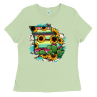 Matcha Missouri Map Sunflower Cactus Serape Ladies Tee - RanaPortraitStore