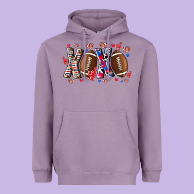 Xox Football Heavyweight Hoodie Designed By Cowhidedigitalart