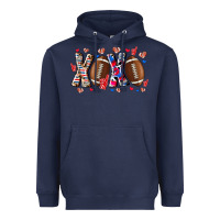 Navy Xox Football Heavyweight Hoodie - CowhideDigitalArt