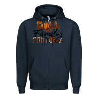 Navy Fall Family Football Zipper Hoodie - LillyAllenDesigns