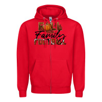 Red Fall Family Football Zipper Hoodie - LillyAllenDesigns