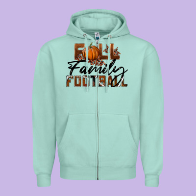 Fall Family Football Zipper Hoodie Designed By Lillyallendesigns