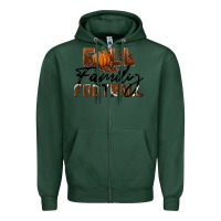 Sports Green Fall Family Football Zipper Hoodie - LillyAllenDesigns