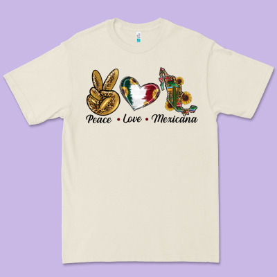 Peace Love Mexicana Premium Tee Designed By Ranaportraitstore