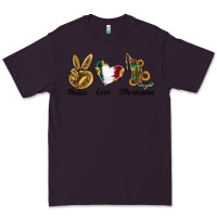 Plum Peace Love Mexicana Premium Tee - RanaPortraitStore