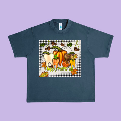 Happy Fall Y'all Teeth Urban Heavy Tee Designed By Tumblerdesignbyshophia